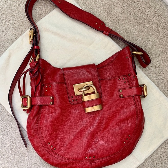 Chloe Paddington Red Saddle Bag - Picture 2 of 8